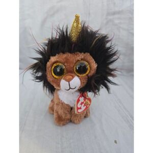 Ty Beanie Boo Ramsey Lion with Horn Plush Toy August 16 Birthday
